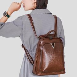 Backpacks women 2021 new fashion vintage back pack waxy cow leather women's school bag ladies backpacks