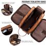 Custom Large Travel Shaving Dopp Kit Water-resistant Bathroom Toiletries Organizer PU Leather Toiletry Bag for Men