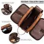 Custom Large Travel Shaving Dopp Kit Water-resistant Bathroom Toiletries Organizer PU Leather Toiletry Bag for Men