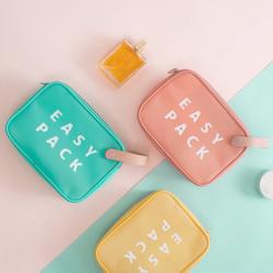 Gelory Small Waterproof Travel Mini Wash Bag Zip Pouch Kit Beauty PU Makeup Cosmetic Bag