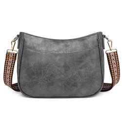 Durable Vegan Leather Bags Women Handbags Ladies Shoulder Sling Cross Body Bag With Wide Canvas Strap Women Handbag Wholesale
