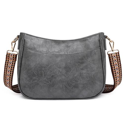 Durable Vegan Leather Bags Women Handbags Ladies Shoulder Sling Cross Body Bag With Wide Canvas Strap Women Handbag Wholesale