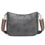 Durable Vegan Leather Bags Women Handbags Ladies Shoulder Sling Cross Body Bag With Wide Canvas Strap Women Handbag Wholesale