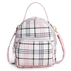 KBW520 Girls' Backpacks Are Versatile And Stylish with Small Checked Schoolbags Cosmetics Women Bag Ladies Backpack Mini Zipper