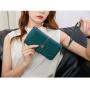ZF257 RFID Women Long Soft Leather Anti-theft Money Clip Zipper  Pockets Checkbook Cover Slim Card Holder Simple Coin Wallet