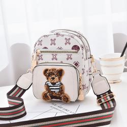 2024 New Crossbody Bag Mini Phone Bag Soft Leather Multi-Layer Women's Single Shoulder Small Round Bag