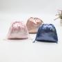 Colorful Custom Logo Printed Gift Pouches Manufacturer Custom Soft Underwear Wig Drawstring Silk Satin Bags