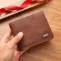 Men's Casual Short Leather Wallet Waterproof with Open Closure Wholesale Stock for Cross-Border Business