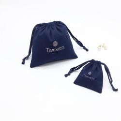 Customized Cotton Twill Drawstring Gift Jewelry Packaging Cosmetic Dust Bag Small Muslin drawstring Makeup Cosmetic Pouch