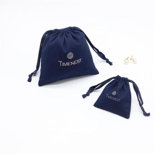Customized Cotton Twill Drawstring Gift Jewelry Packaging Cosmetic Dust Bag Small Muslin drawstring Makeup Cosmetic Pouch