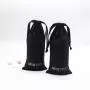 Recyclable Black Linen Cotton Gift Cosmetic Pouch Drawstring Cotton Linen Material Bag For Skincare Products Packaging