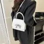 HR584 Women's Handbag PU Leather New Fashion Design Buckle Small Square Shoulder Bag Diamond Bow Versatile Luxury Handbag