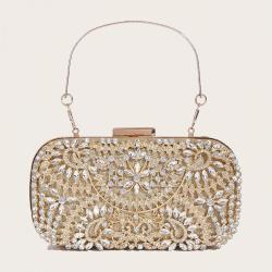 Wholesale lady diamond bags lady party purse metal box rhinestone clutch bags crystal evening bags clutch purse for women luxury