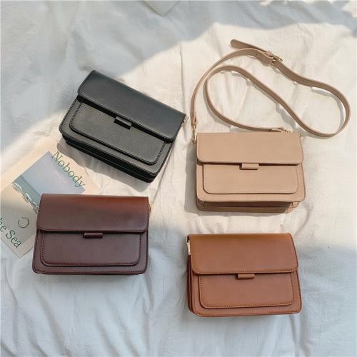 Customized Logo Solid Square Women's Shoulder Bags Simple Fashion Pu Crossbody Bag Women's Messenger Bags