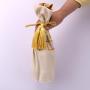 Custom Logo Printed Bottom Wine Packaging Velvet Pouch Luxury Velvet Satin Lining Gift Wine Bag With Tassels