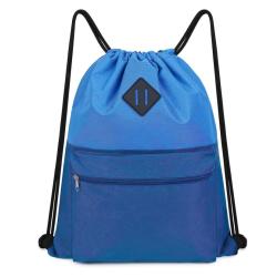 Gelory Factory Supply Polyester Fitness Gym Storage String Bag Sports Drawstring Backpack  With Wet Compartment
