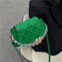 New Style Korean Simple Popular Women's Bag Summer Fashion Chain Pearl Texture Small Square Bag High Sense Diamond Lattice Bag