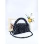 Custom acrylic resin beaded beads hand bag New Fashion Handmade Crossbody Bag Beautiful Black Glass Beads Shoulder Bag