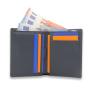 Leather Pull Tab Style Credit Card Wallet Grey Cow leather Card Slot Slim Wallet