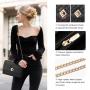 LOVEVOOK 2023 Leather Quilted Sling Shoulder Bag with Chain Trendy Clutch Ladies Evening Purse Luxury Crossbody Bags for Women