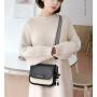 New Fashion Designer Woman Bag Custom Contrasting Color Wide Shoulder Small Square Bag Bolsos Pu Leather Cover Crossbody Bag