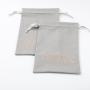 Customized Gray Cotton Linen Drawstring Dust Jewelry Pouch Organic Cotton Gift Makeup Cosmetic Dust Bag