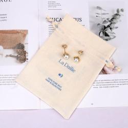 Custom Logo Printing Cotton Linen Cosmetic Skin Care Product Packing Bag High End Cotton Gift Makeup Pouch
