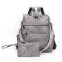 Vintage Casual Backpack Bags Set Leather Handbags for Women Big Handbags Ladies Large Capacity Travel Shoulder Bags With Strap