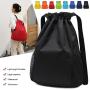 Gelory Promotion Custom Lightweight Waterproof Polyester Multi-purpose Sides Mesh Pocket Fitness Drawstring Backpack Bag