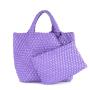 2024 Custom Logo Weave Leather Tote Bag Handbag For Women Luxury With Clutch Purse