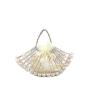 Custom Pearl Hollow Copper Tube Beaded Fan Shape Ladies Dinner Clutch Hand Braided Bag Niche High Quality Handbag