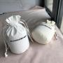 Custom Grosgrain Ribbon Printed Logo Cotton Linen Packaging Bag Eco Friendly Cotton Linen Drawstring Gift Pouch