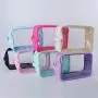 Keymay Personalized Gift Chenille Letter Patches Waterproof Clear Pvc Makeup Pouch Bag Cosmetic Travel Toiletry Bag Travel Bag