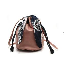 Wholesale Hot Sell Classic PU Leather Drawstring Bucket Straddling Women's Bags Fashion Ladies Bucket Bags