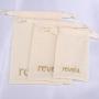 Custom Logo Printing Cotton Linen Gift Comb Cosmetic Drawstring Bag Organic Packaging Cotton Makeup Jewelry Pouch