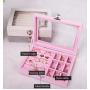 HR566 Women Portable Travel Ladies Jewellery Storage Box Necklace Ring Earrings Household Single Layer Accessories Holder Box