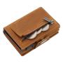 Wholesale Genuine Leather Pop Up Card Holder Wallet Crazy Horse Leather Stainless Steel Pop Up Card Holder