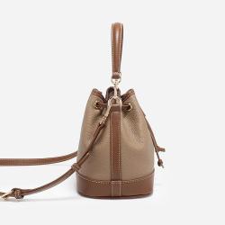 2024 Custom Genuine Leather Bucket Bags Handbags For Women With Contrast Colors