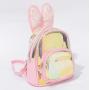 Stock Holographic Rabbit Lovely For Little Girls 3-12 Old Preschool Kindergarten School bag PU Pink Clear Small Kids Backpack