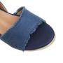 Sandalias Verano Mujer Fashion Ladies Platform Mid Heels Espadrilles Peep Toe Denim Straw Woven Wedge Heel Sandals For Women