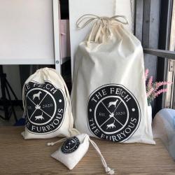 Custom Logo Muslin Cotton Drawstring Packaging Bag Natural Gift Packaging Pouch
