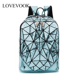 LOVEVOOK women backpack school bags for teenage girls large capacity geometric backpack laser drop backpack for travel