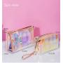 Wholesale Custom Waterproof Glitter Makeup Storage Bags Transparent Reusable Recycle Large Capacity PU Cosmetic Bag