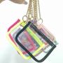 Multi Colors Custom Logo ID Card Keychain Wallet Transparent PVC Zipper Pouch Cute Clutch Change Mini Coin Purse
