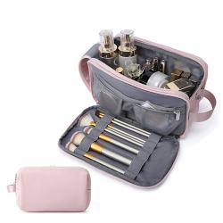 Large Vegan Leather Makeup Bag Zipper Pouch Travel Cosmetic Organizer for Women and Girls