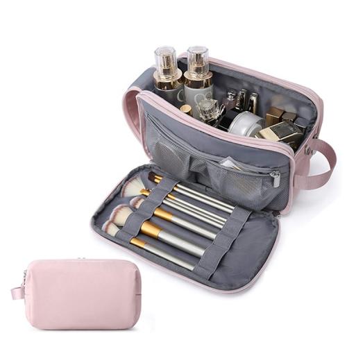 Large Vegan Leather Makeup Bag Zipper Pouch Travel Cosmetic Organizer for Women and Girls
