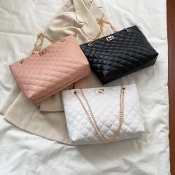 Women Tote Bag Large Capacity Ladies Bag Fashion Chain Ladies Hand Bags Handbags New Luxury Arrival Diamond Lattice for Women PU