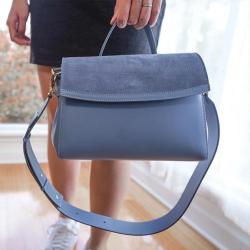 2021 oem hot sale pu leather fashion blue bag suede cross body branded women hand bags