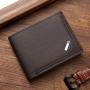 New Men's Soft Wallet Young Fashionable Business Horizontal Design with Large Capacity Multi-Card Waterproof and Open Closure