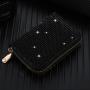 ZR217 New Diamond Zippered Wallet Small Ins European and American Women's Short Card Bag Luxury Multiple Card Slots